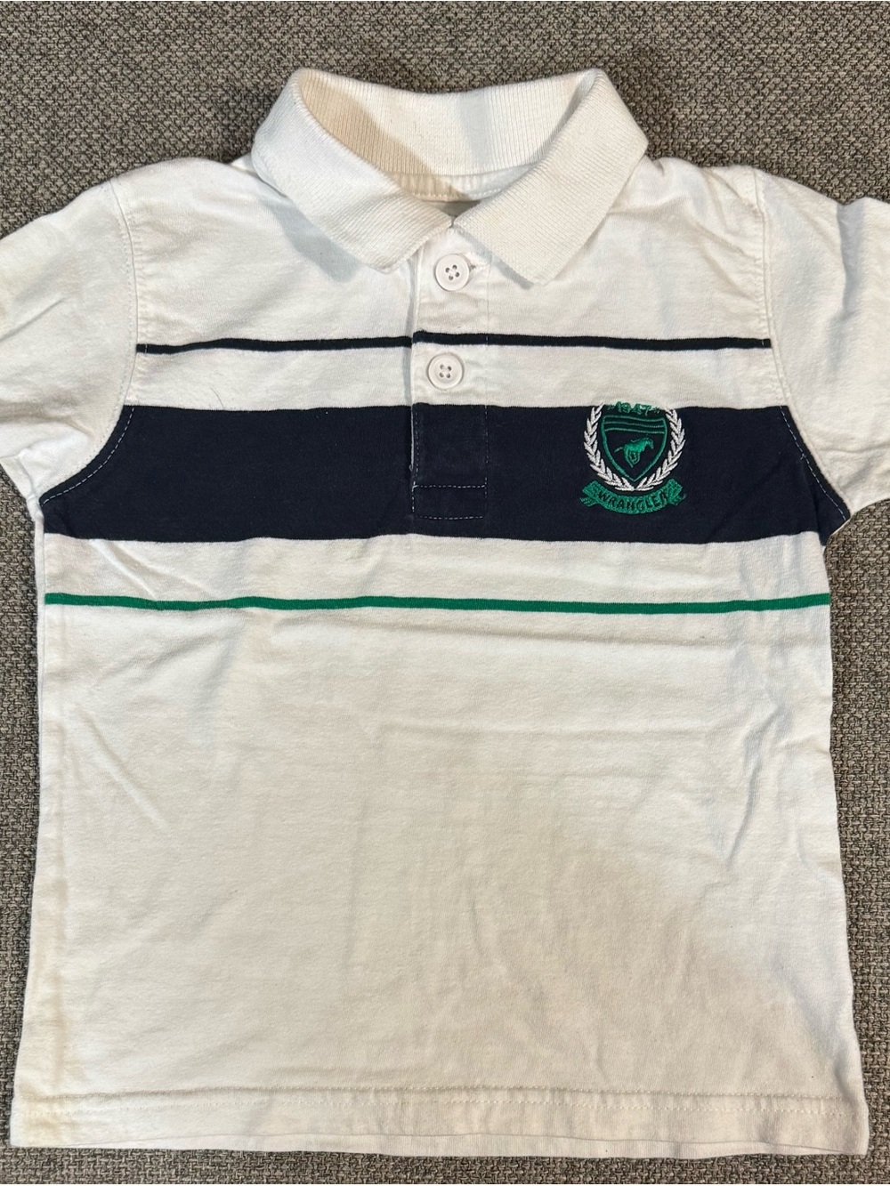 Wrangler Jeans White Navy Polo Short Sleeve T Shirt Size 3T